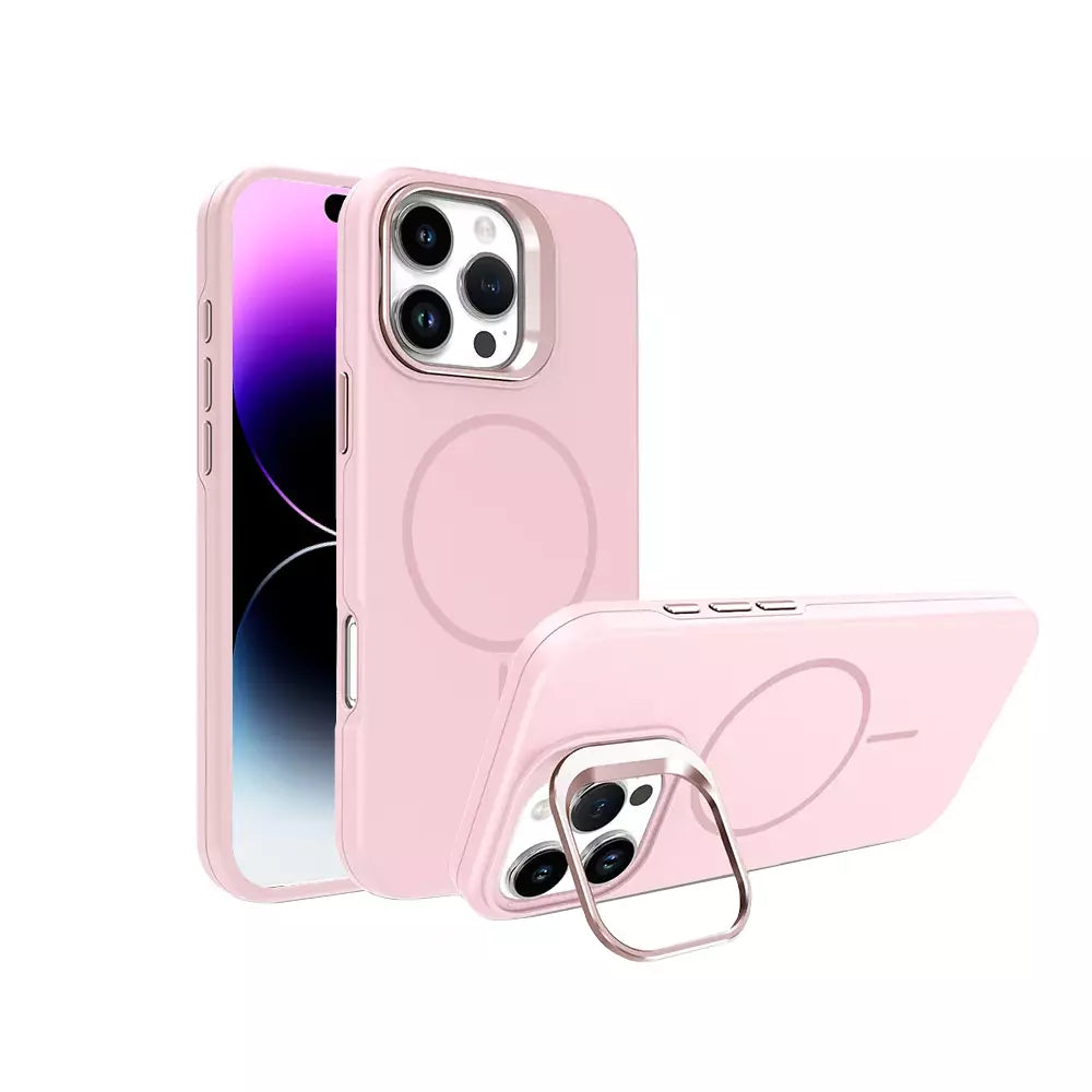 Pink ProMag Lux case fitted to an iPhone 14 Pro Max.