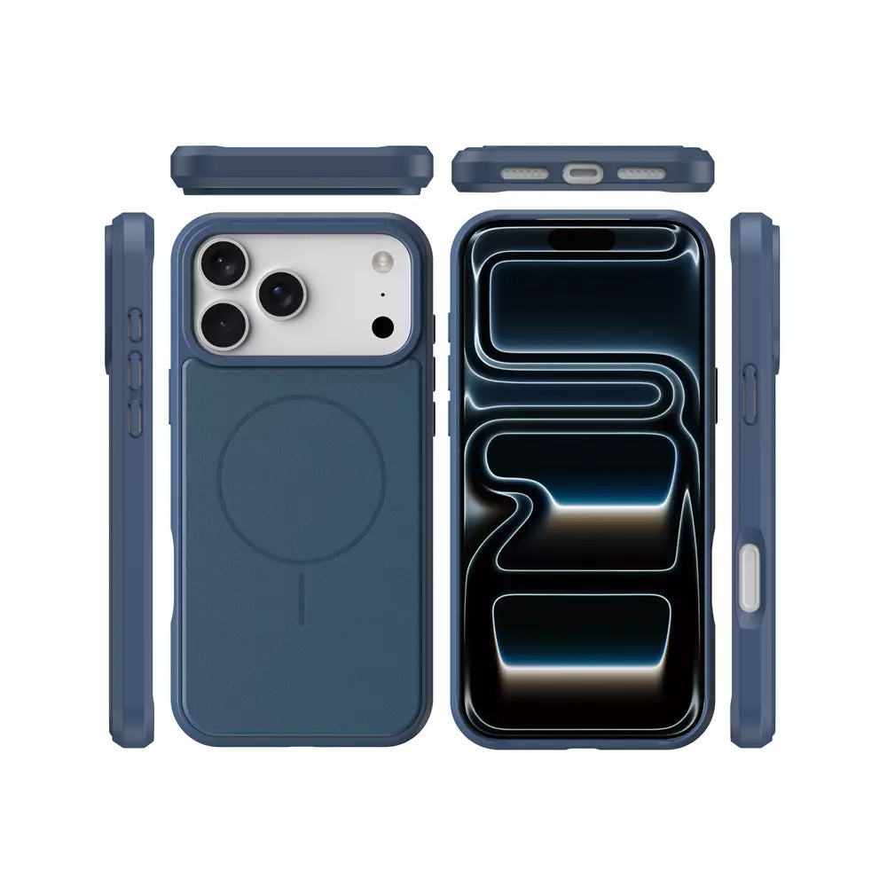 ProMag Leather Case for iPhone 14 Pro Max, Navy