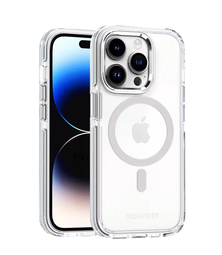 White ProMag Xtreme case fitted to an iPhone 14 Pro.