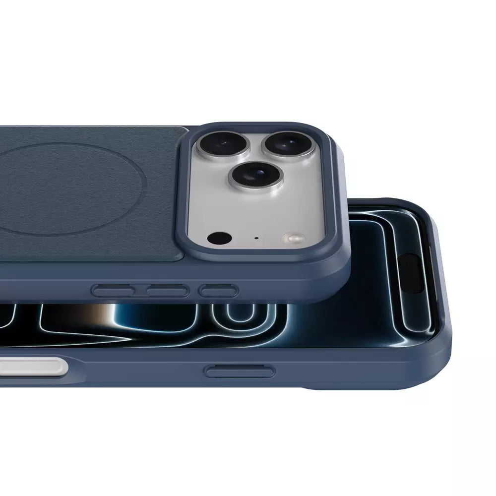 ProMag Leather Case for iPhone 14 Pro Max, Navy