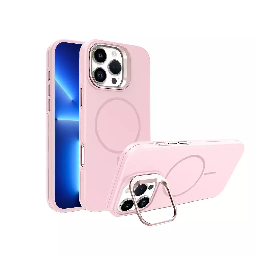 Pink ProMag Lux case fitted to an iPhone 13 Pro Max.