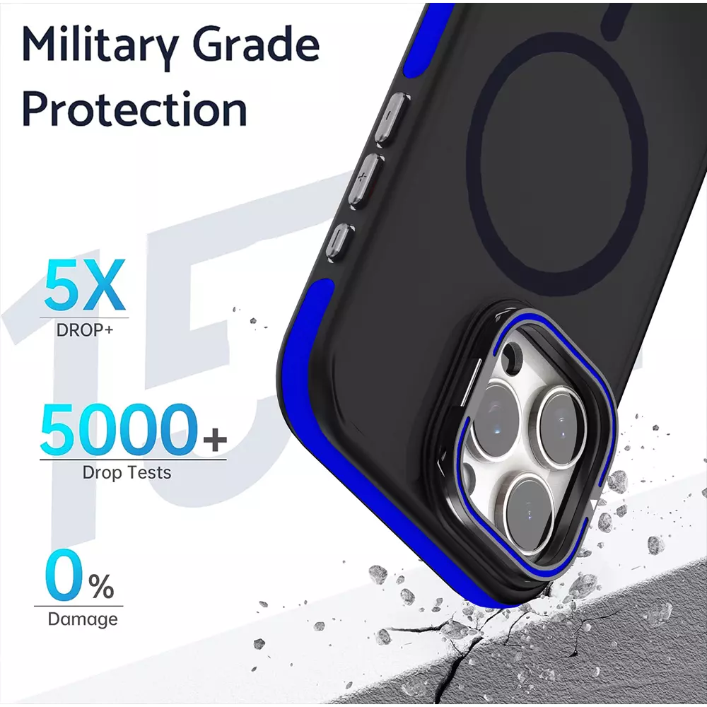 ProMag Grip Case for iPhone 15 Pro, Navy