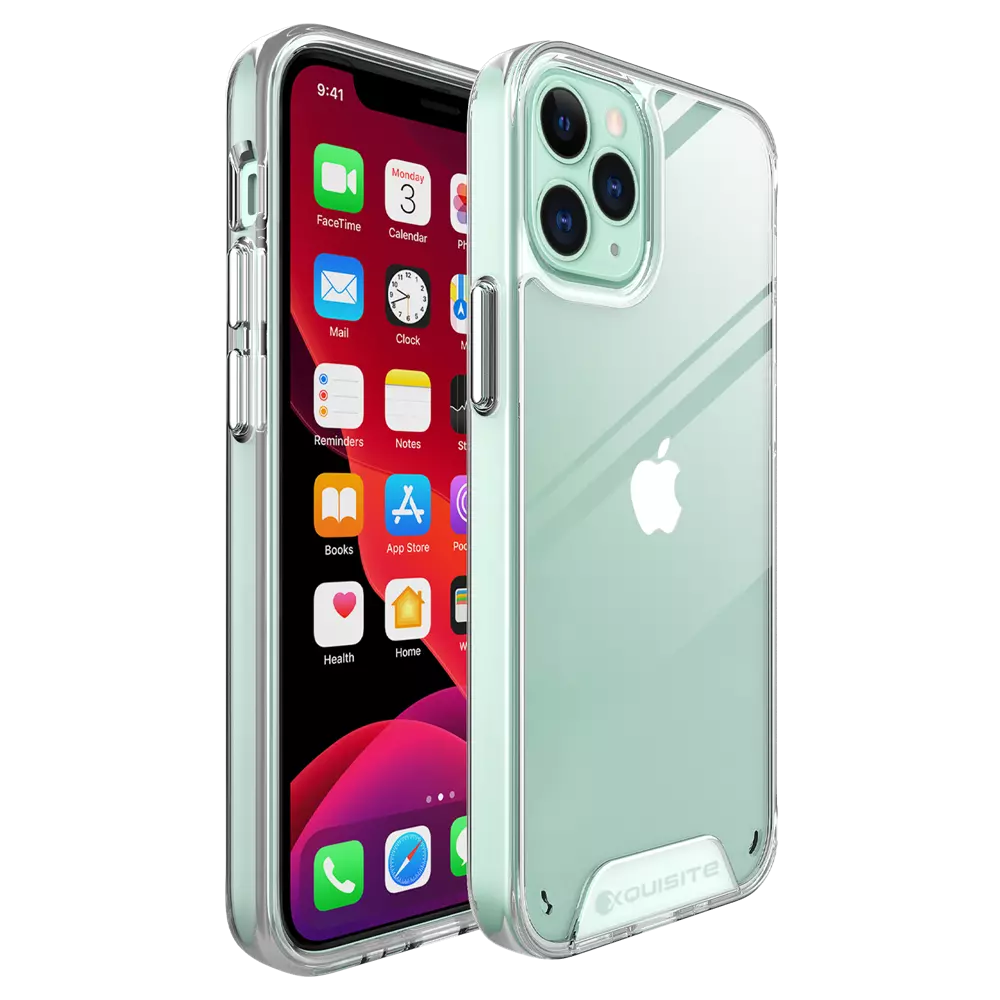 ProAir Clear case fitted to an iPhone 12 Mini, showing the phone through the back.