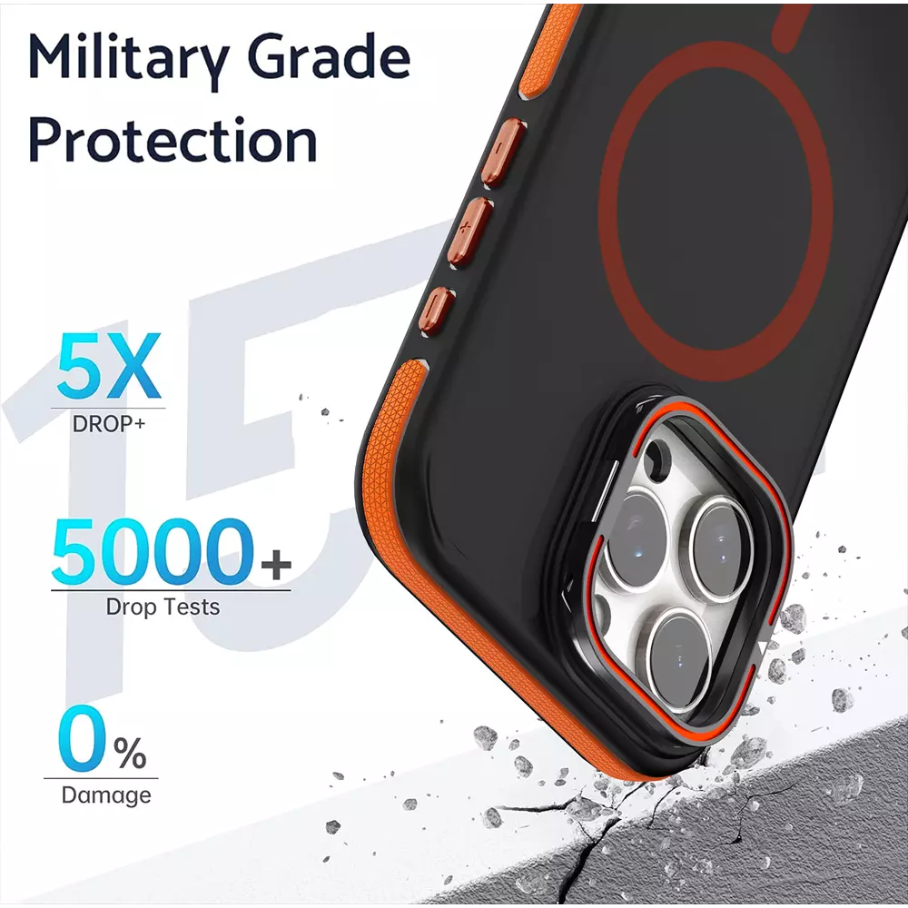 ProMag Grip Case for iPhone 15 Pro, Orange