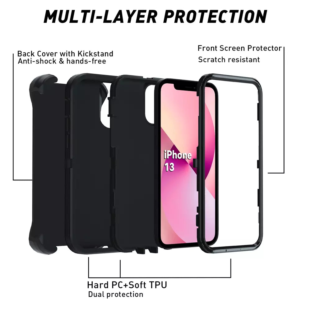 ProMag Defense Case for iPhone 14 and iPhone 13, Black