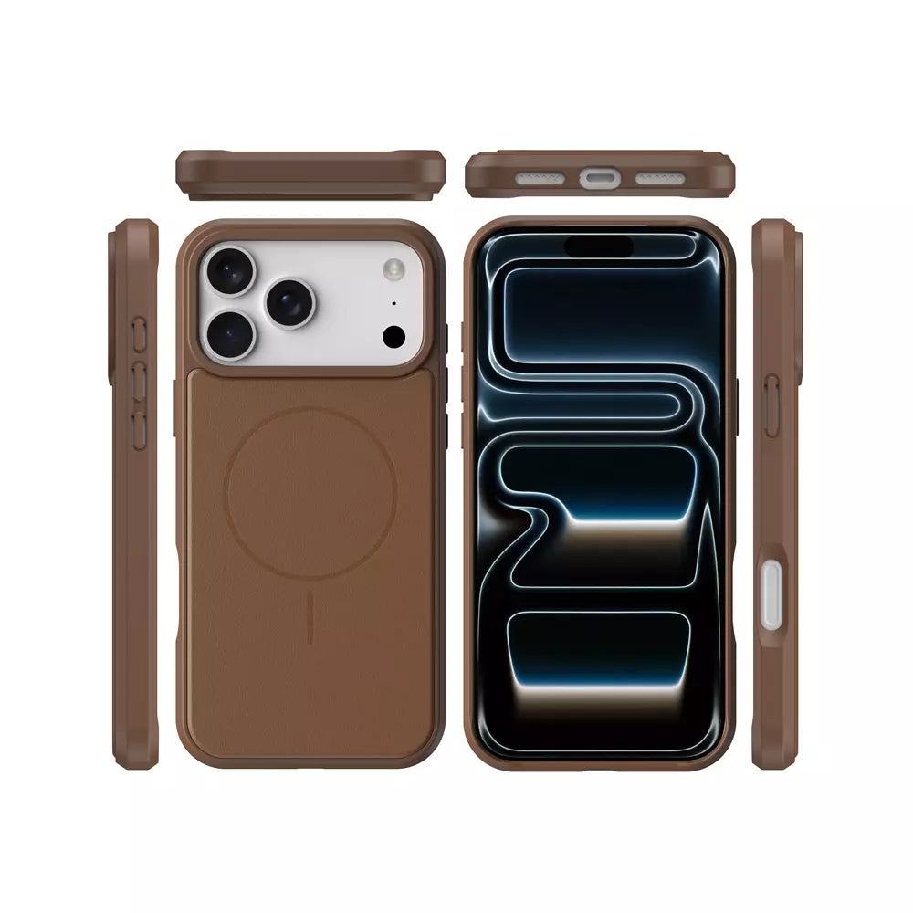 ProMag Leather Case for iPhone 15, Brown
