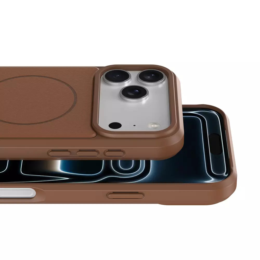 ProMag Leather Case for iPhone 14 Pro Max, Brown