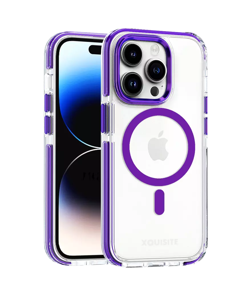 Purple ProMag Xtreme case fitted to an iPhone 13 Pro Max.
