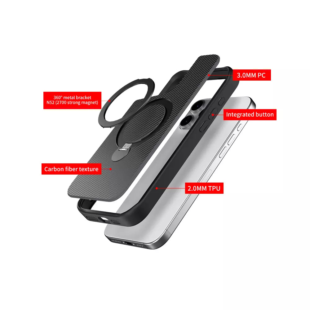 ProMag Kevlar360 Case for iPhone 14 and iPhone 13, Grey