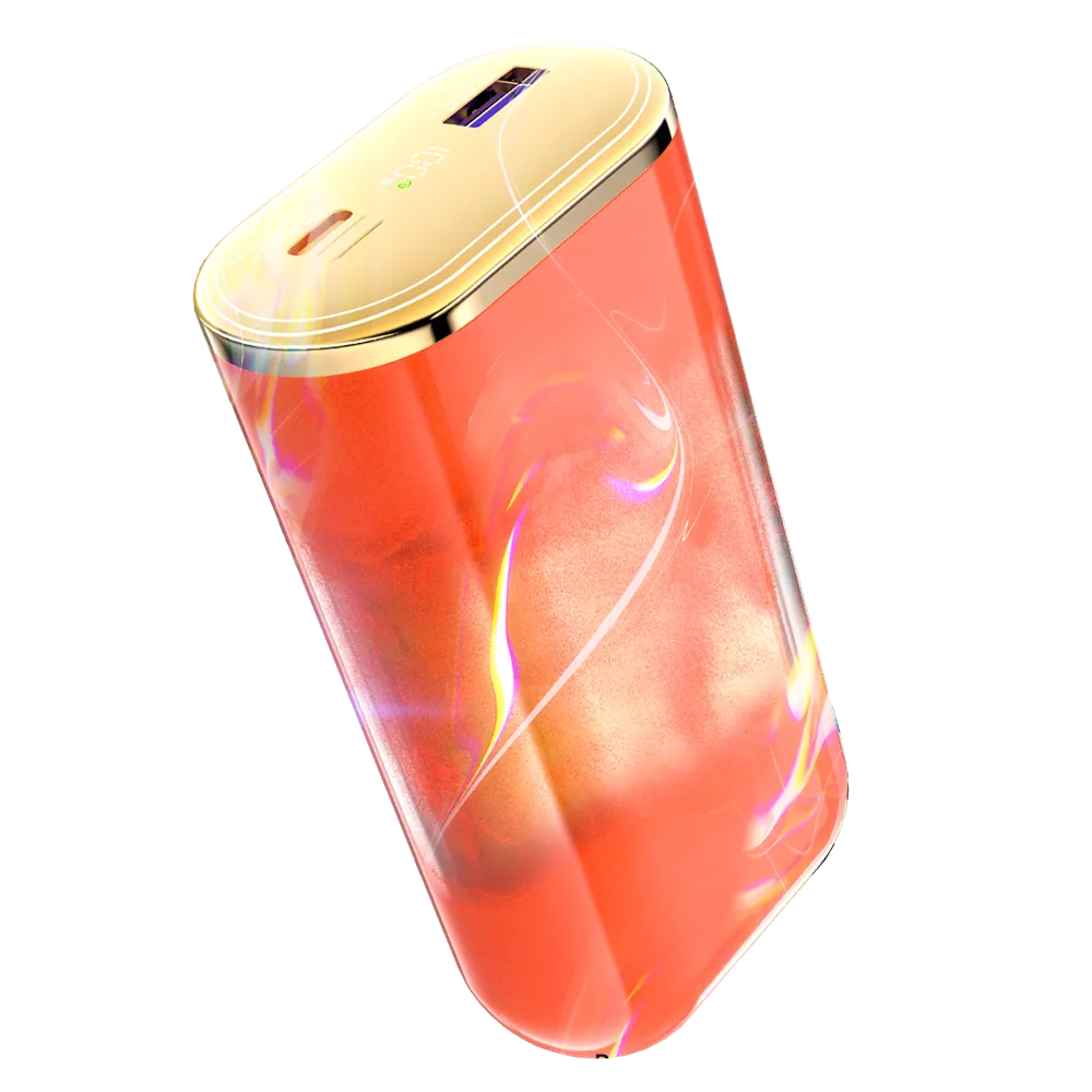 Acefast 10,000mAh power bank in bright Vitality Orange with LED display.