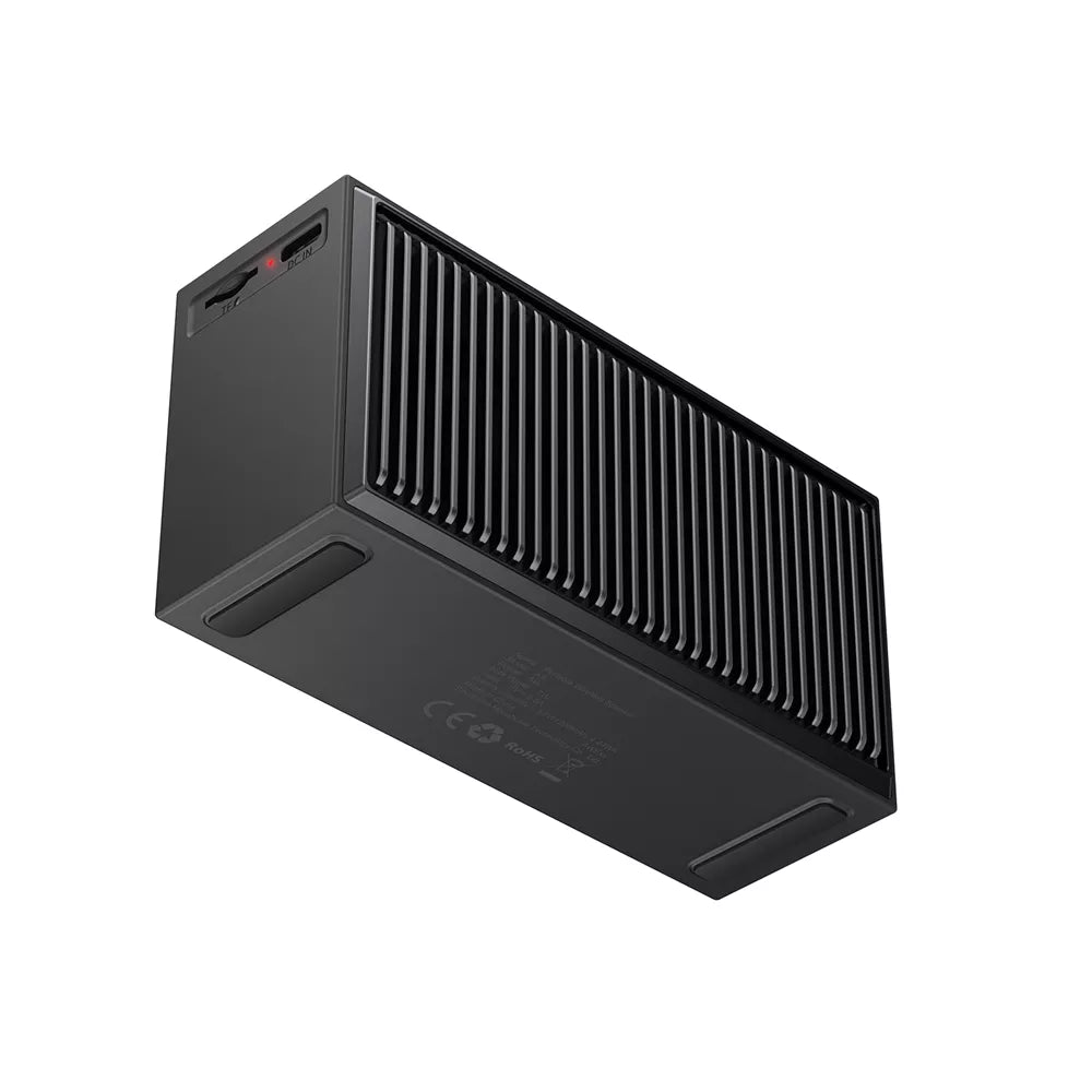 Small black Acefast Bluetooth speaker with a matte finish, shown from the front.