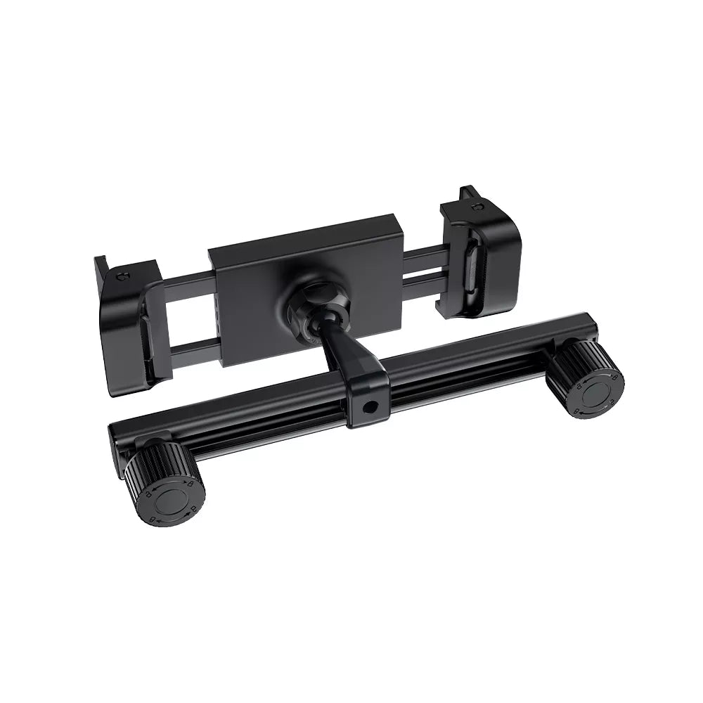Black Acefast headrest mount holding a tablet on the back of a car seat.