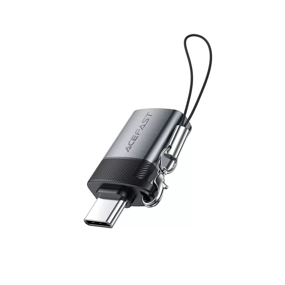 Small Acefast adapter with a USB-A plug and a USB-C socket.