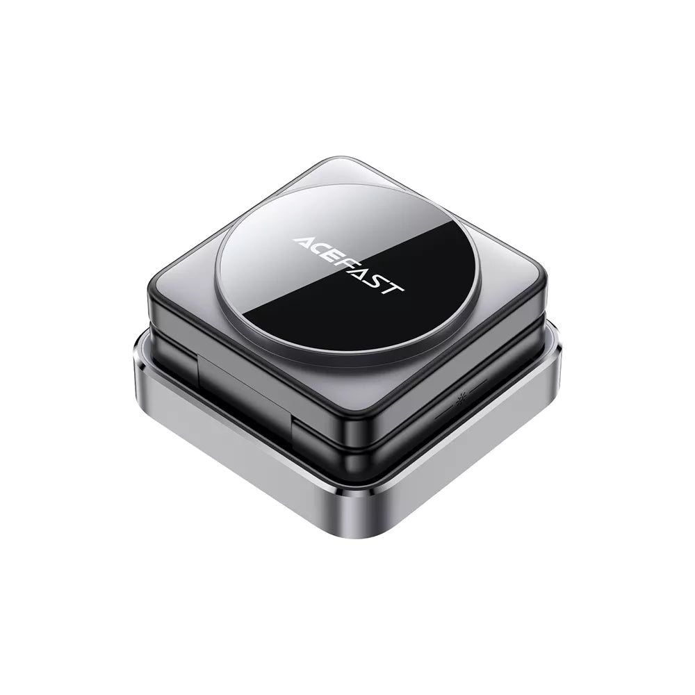 Black Acefast folding wireless charging pad with three charging areas.