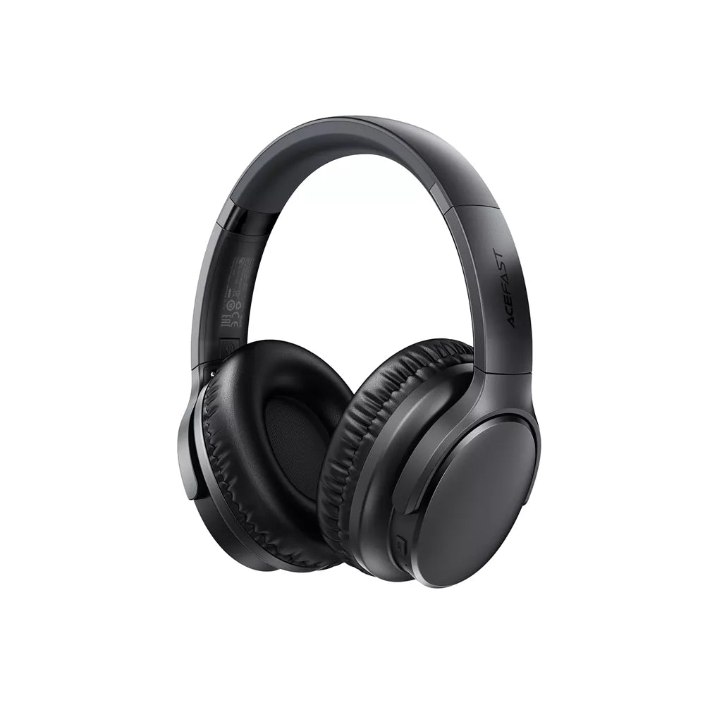 Black Acefast foldable on-ear wireless headphones shown from the side.