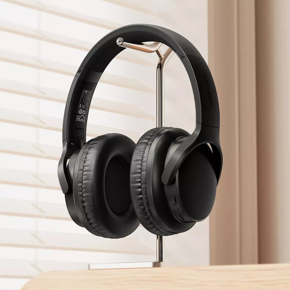 Black Acefast foldable on-ear wireless headphones shown from the side.