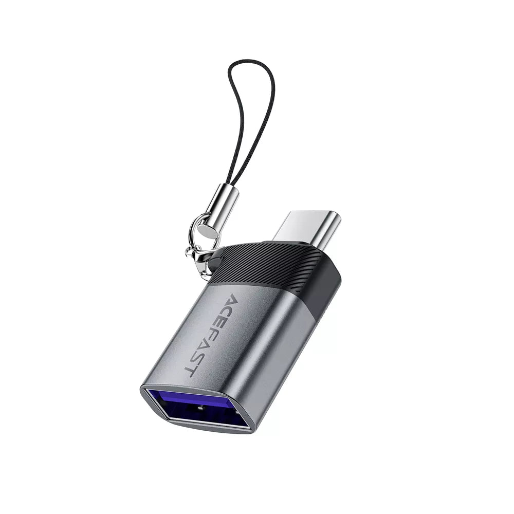 Small Acefast adapter with a USB-A plug and a USB-C socket.