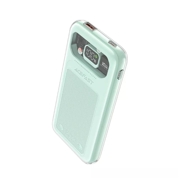Acefast 10,000mAh 30W Power Bank, LED Display, Mountain Mist