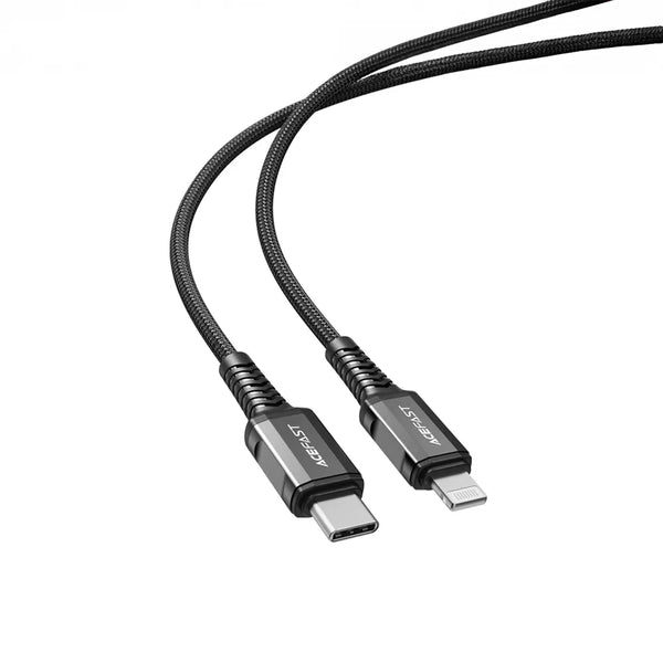 Acefast 1.2m 30W USB-C to MFi Lightning Braided Cable, Black