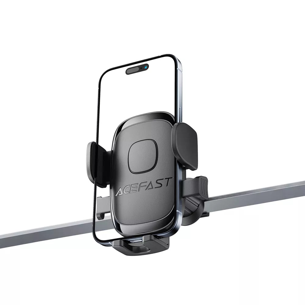 Black Acefast clamping phone holder locked onto a car air vent blade.
