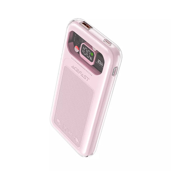 Acefast 10,000mAh 30W Power Bank, LED Display, Cherry Blossom