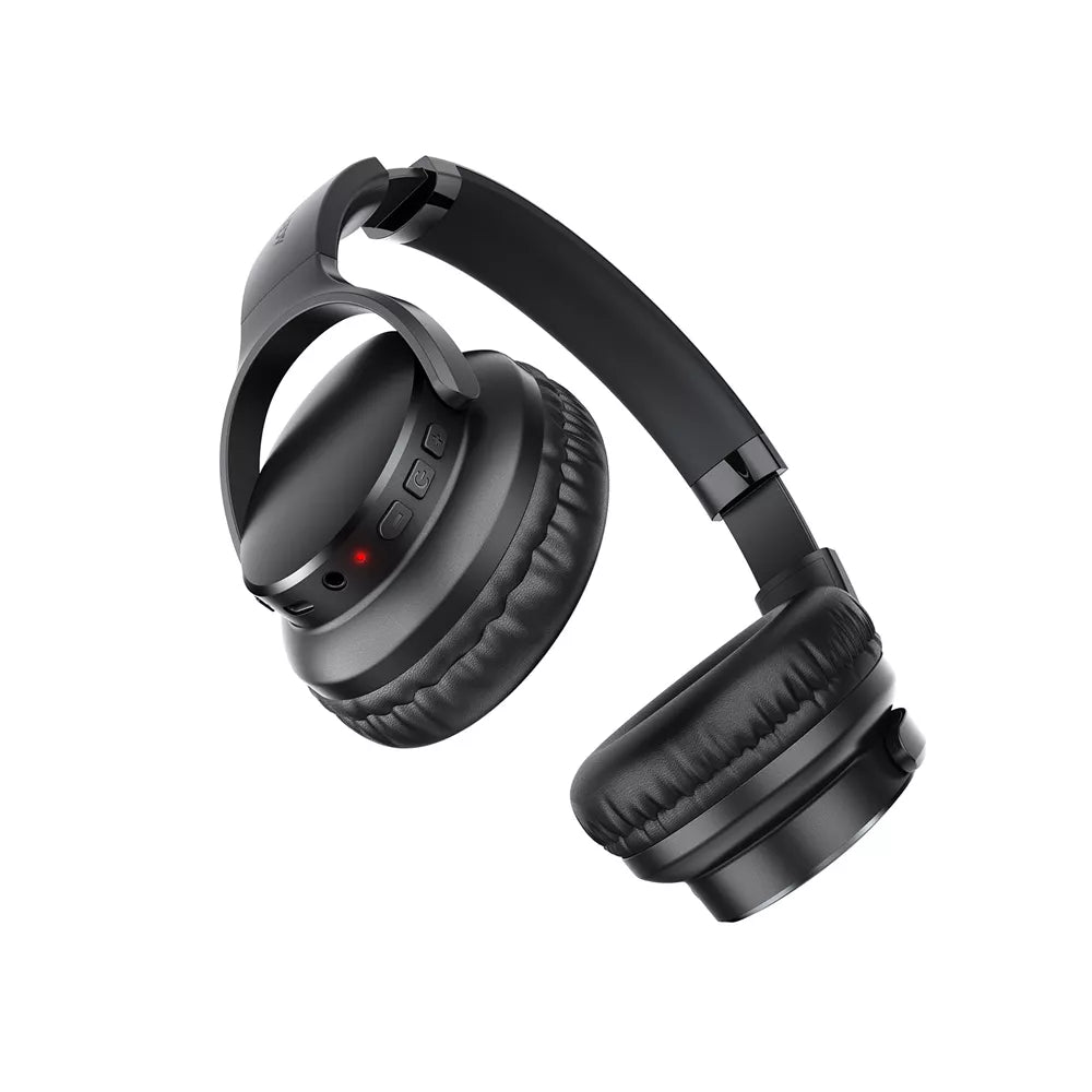 Black Acefast foldable on-ear wireless headphones shown from the side.