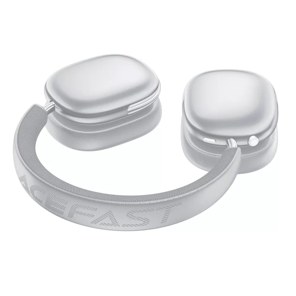 Silver Acefast foldable on-ear wireless headphones with a metal headband.