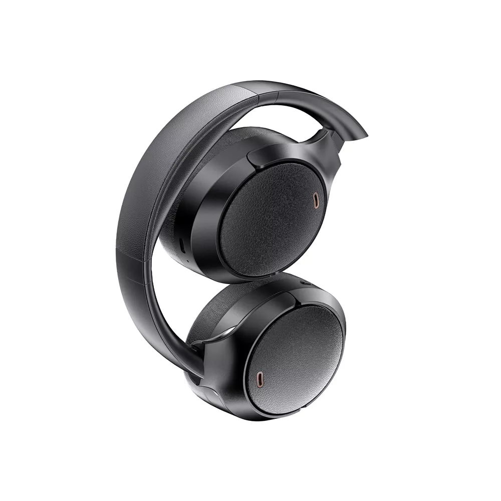 Black Acefast foldable on-ear ANC wireless headphones with folding ear cups.