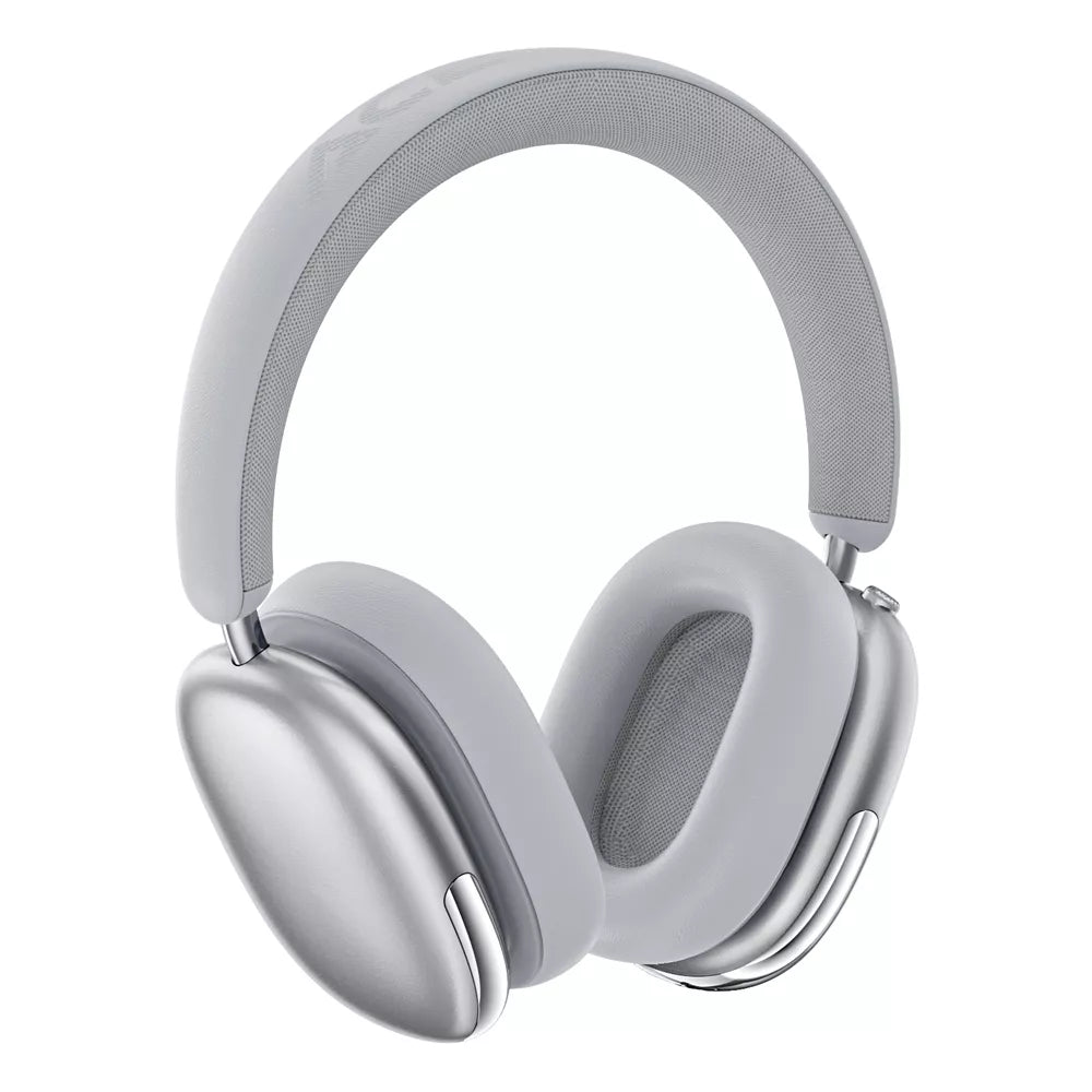 Silver Acefast foldable on-ear wireless headphones with a metal headband.