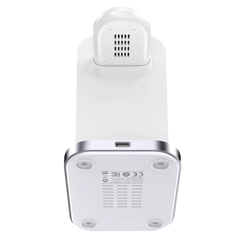 White Acefast upright 3 in 1 charging stand with a detachable watch pad.