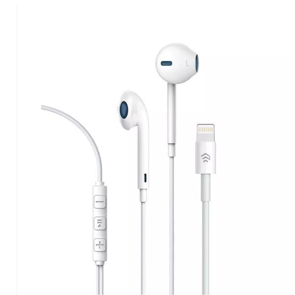 Devia Lightning In-Ear Earphones with Mic and Volume, White