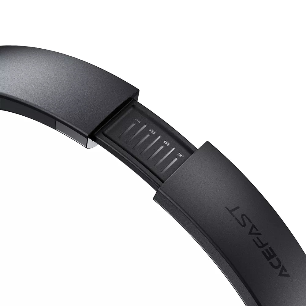 Black Acefast foldable on-ear wireless headphones shown from the side.