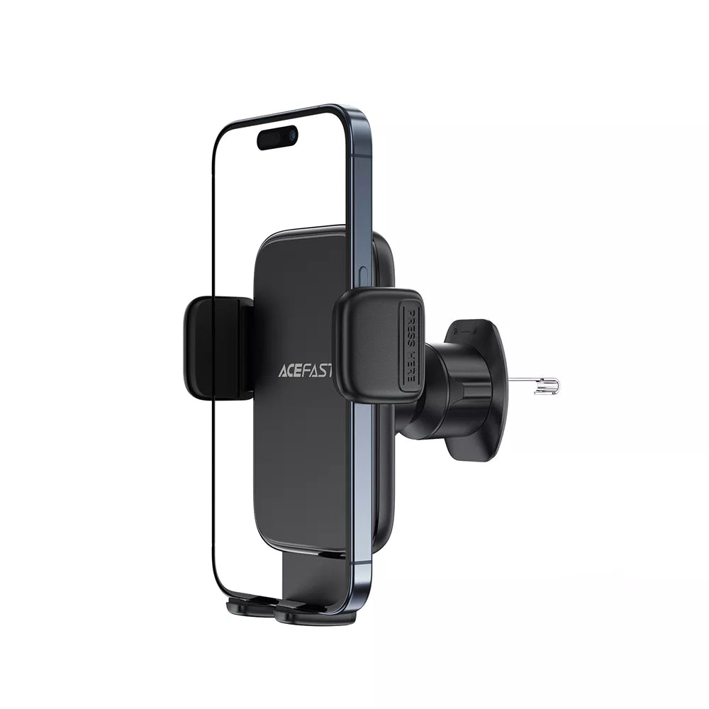 Black Acefast car vent holder with a long arm clip and adjustable foot.