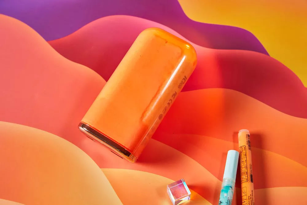 Acefast 10,000mAh power bank in bright Vitality Orange with LED display.