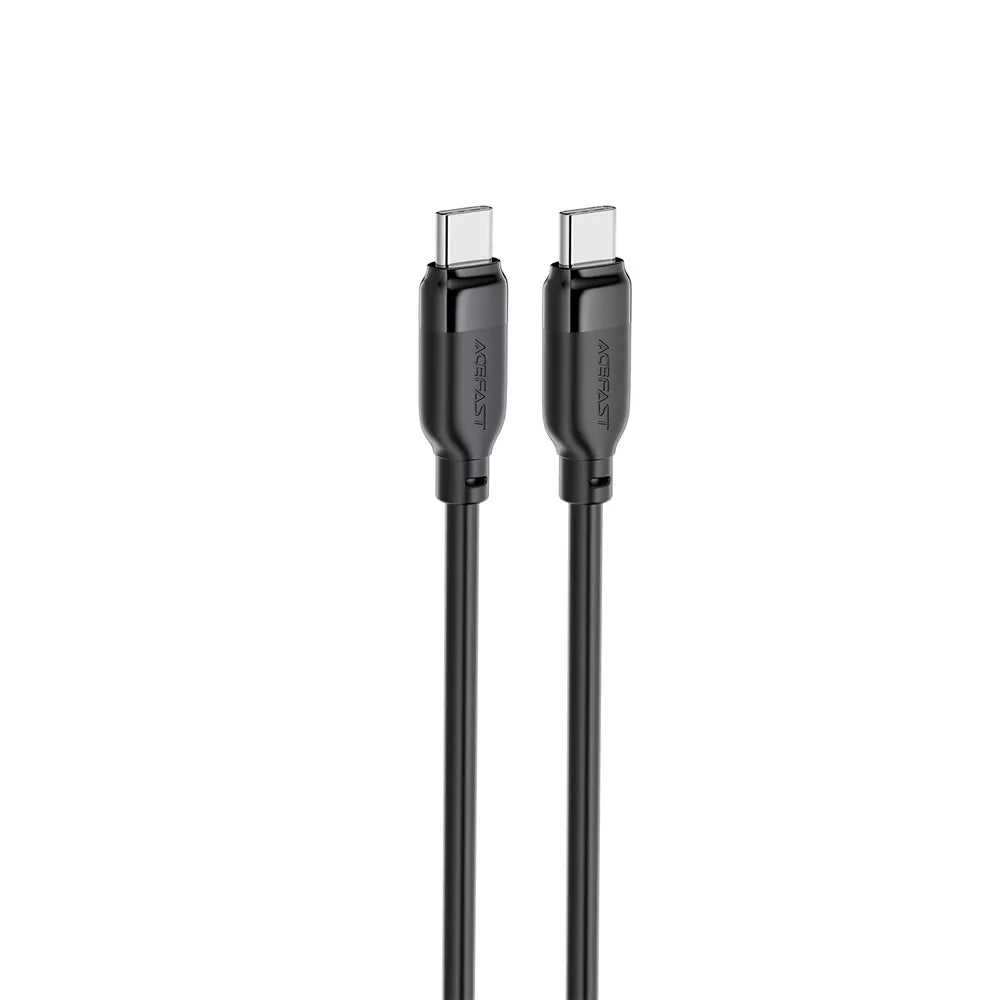 Black Acefast 60W USB-C to USB-C cable neatly coiled.