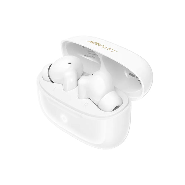 Acefast AI Noise Cancelling Wireless Earbuds and Case, White