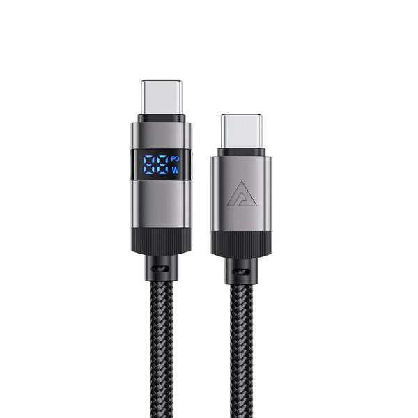 Acefast 1.2m USB-C Cable with Digital Display, 60W, Black