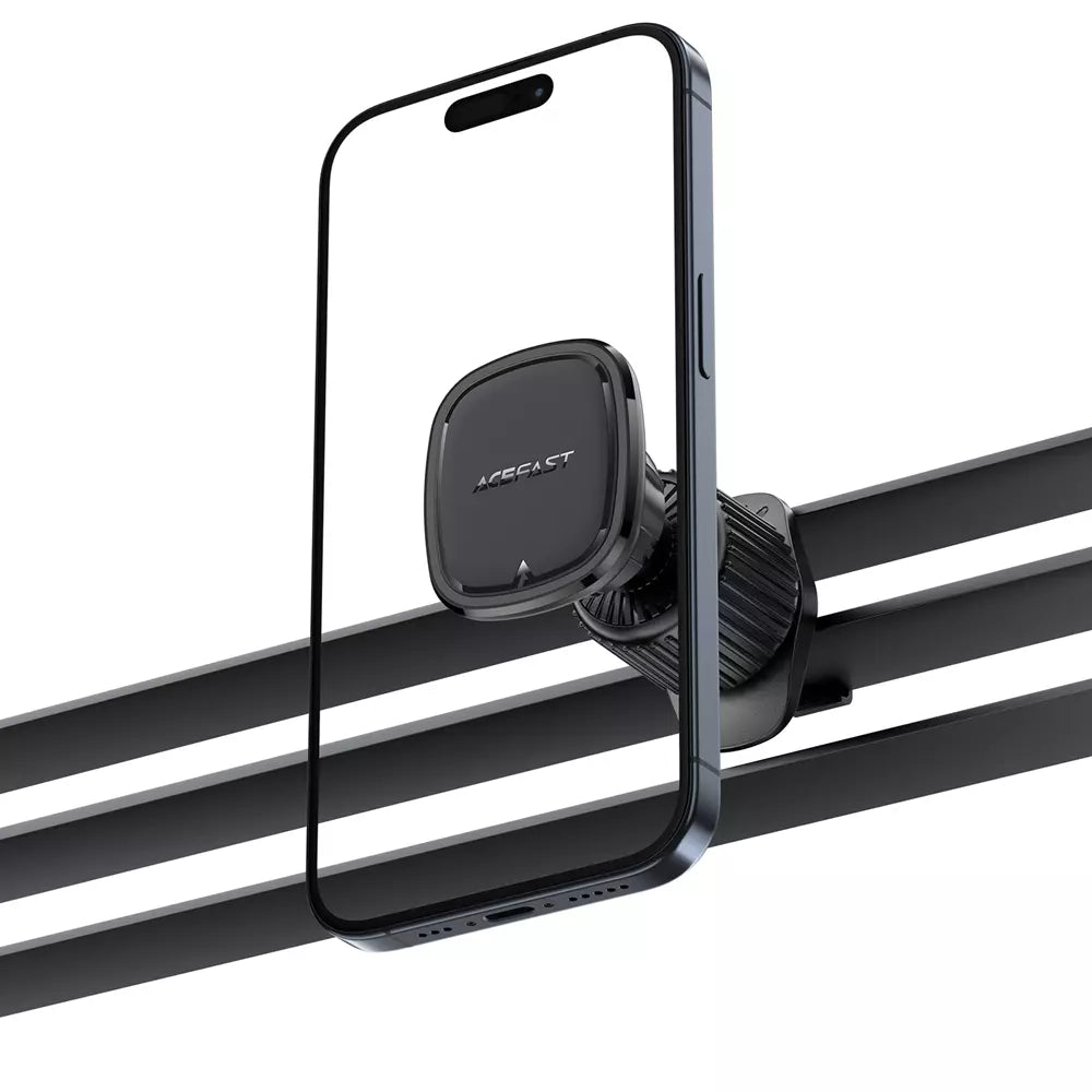 Black Acefast magnetic vent holder with a metal hook clip gripping a vent blade.