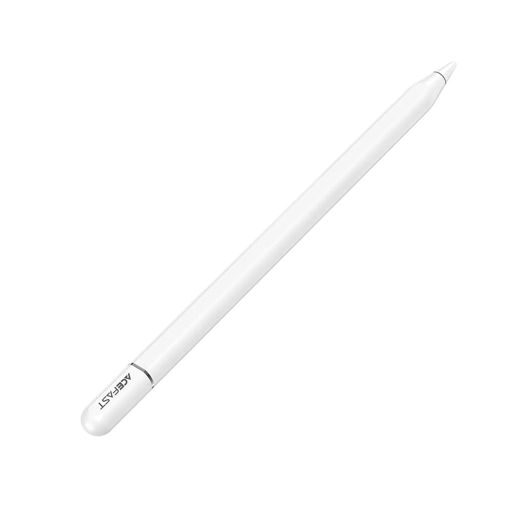 Slim white Acefast stylus pencil for Apple iPad, shown with its cap removed.