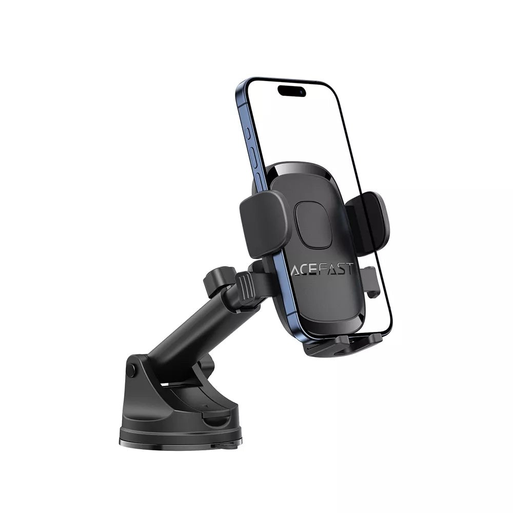 Black Acefast dashboard holder with a suction cup base and clamping arms.