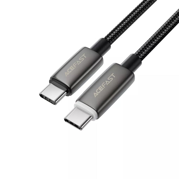 Acefast 1.2m 60W USB-C to USB-C Braided Cable, Charge Indicator, Black